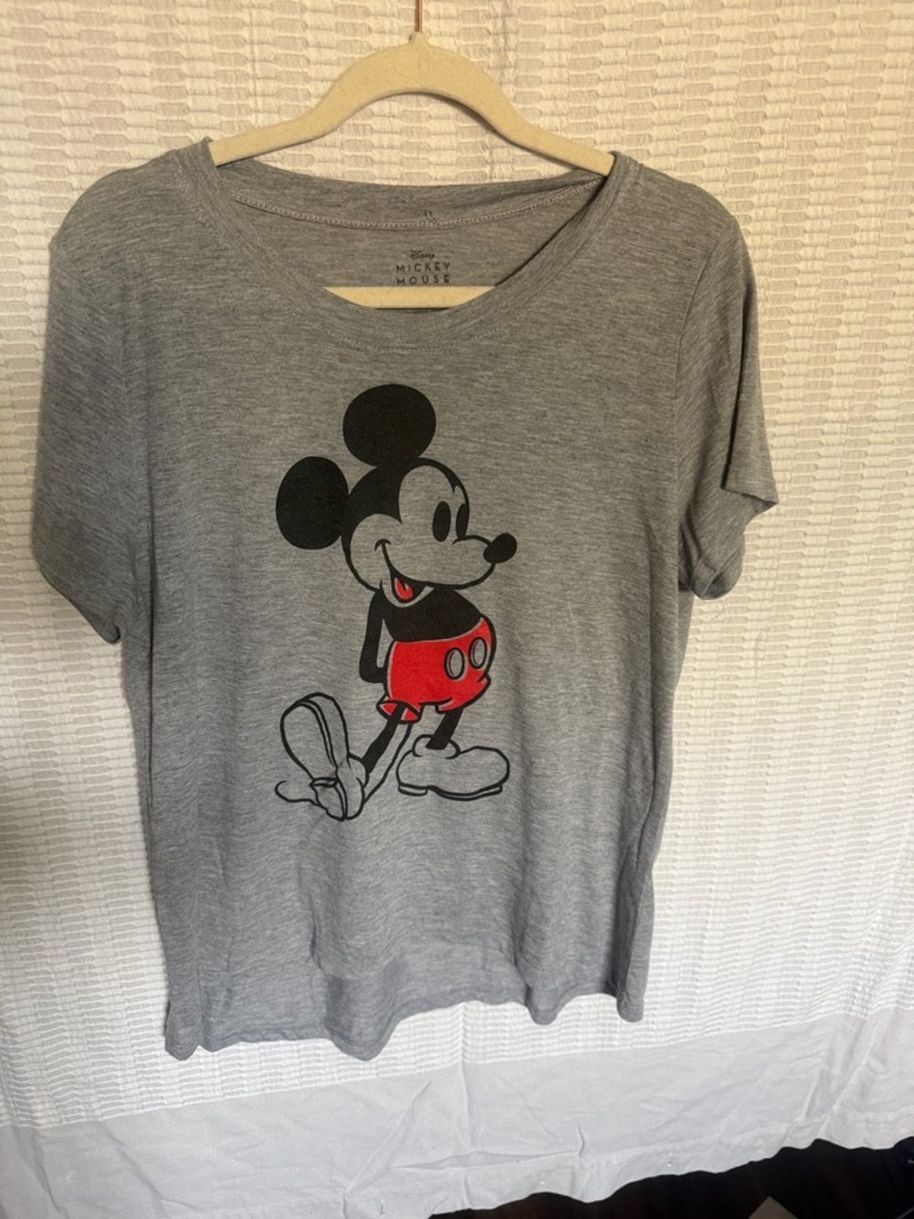 Disney Gray Mickey Mouse Tag Graphic Tee